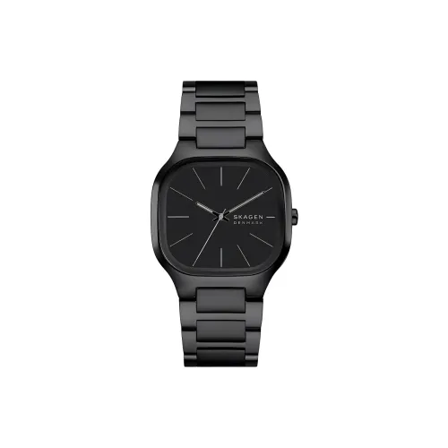 SKAGEN Мужские часы Кварцевый механизм Ремешок из нержавеющей стали 40 мм Черный циферблат