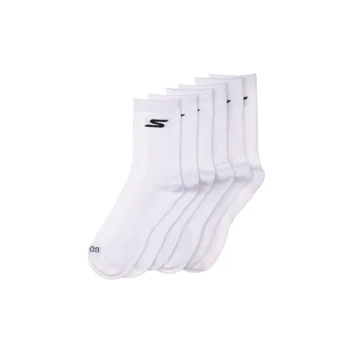Skechers 3 пачки белые WHTE мужские носки до икры MID