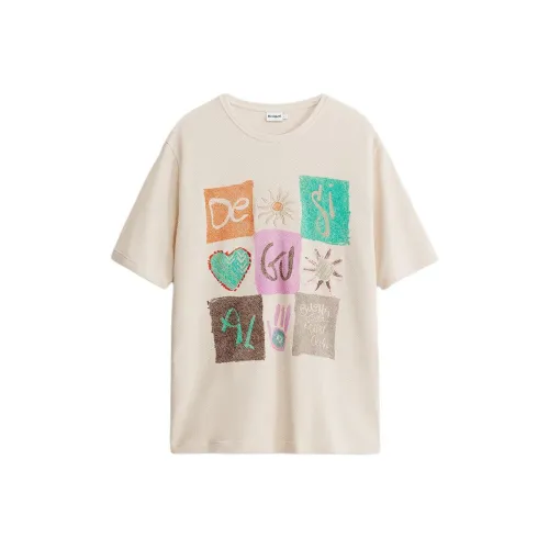 Desigual Экрю Мужские T-рубашки