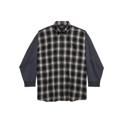 Balenciaga Рубашка Свободного кроя Мужская Смешанный Черный Серый
