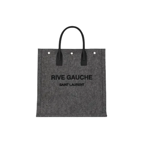 SAINT LAURENT Rive Gauche Фетр с кожаными вставками вертикальный тоут сумка сумка для покупок унисекс серый и черный