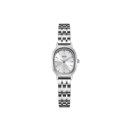 GEDI Кварцевый механизм нержавеющая сталь ремешок часы женские белый циферблат