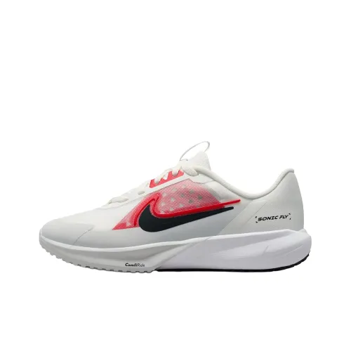 Nike SONIC FLY Детская беговая обувь Низкий топ Белый Красный Школьный возраст