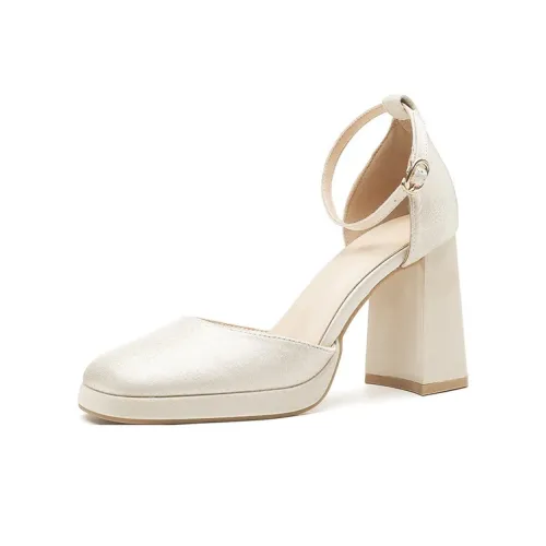 PARK DANCE Грубый каблук Высокие каблуки Женские Экрю