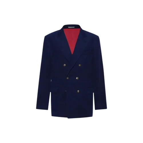 BRUNELLO CUCINELLI Бизнес-костюм Пальто Мужской Оксфорд Синий