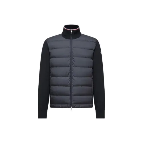 Moncler Padded Corduroy Collection FW25 Утепленный ZIP UP Хлопковый Кардиган Пуховик Мужской Синий