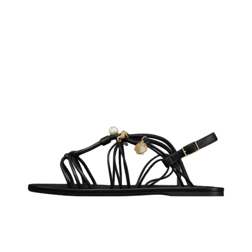 DIOR DIORIVIERA D Песочный One Ремень Сандалии Женские Черный