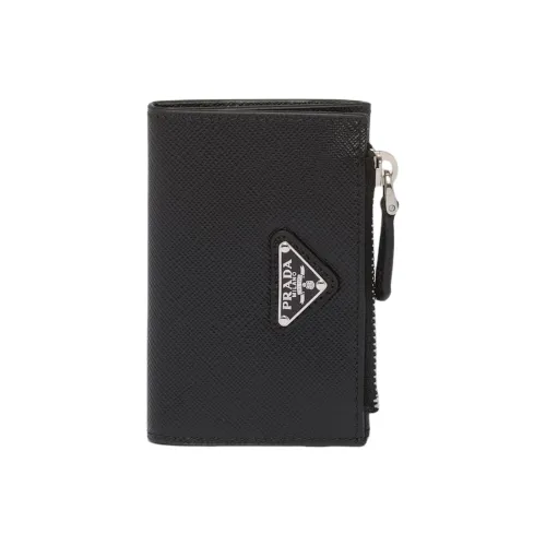 PRADA Saffiano кожаный держатель для карт женский черный