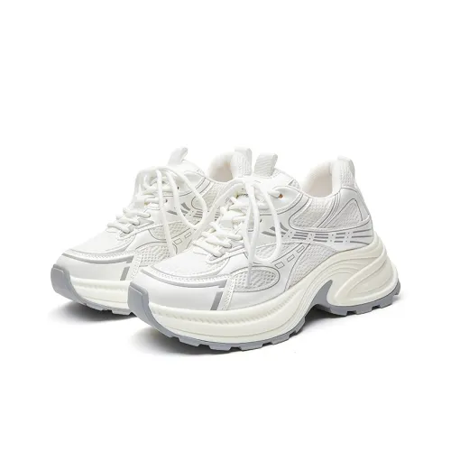 D Fuse SCANDINAVIA Легкий Низкий Топ Кроссовки с Толстой Подошвой Женские Белые