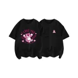 Black (Mw Unpacked Heart) + Black (Mw Cute Pink Bear Chest Logo)  
Черный (Mw Распакованное Сердце) + Черный (Mw Милый Розовый Логотип Медвежонка на Груди)