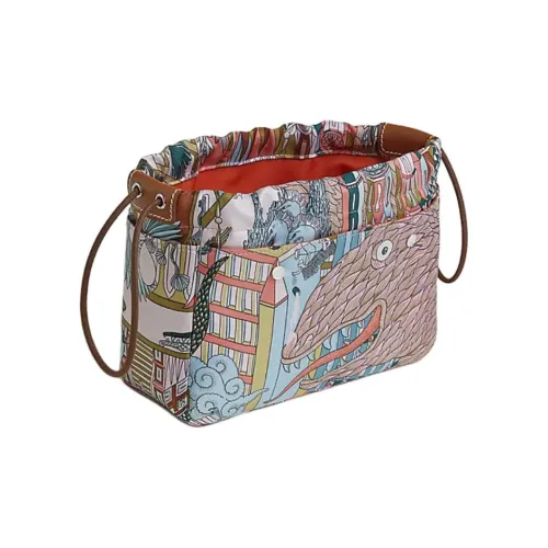 HERMES Fourbi Шелк Клатч Женский Фуксия Северный Синий