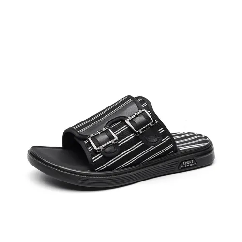 SENJIALUO Резина Пена Наружная Подошва Кожаный Пэчворк Шов Устойчивый к Износу Устойчивый к Сцеплению Слипоны Мужские Черные