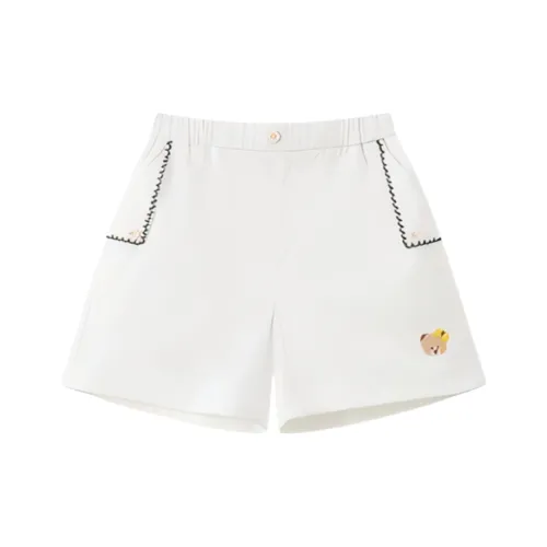 PAW IN PAW Cartoon Bear SS25 Весенние и летние Свободный крой Длина до колена Шорты Для детей 3-7 лет Сливовый