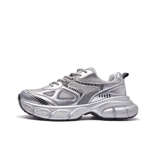 PARK DANCE Низкий топ кеды женские серебристые