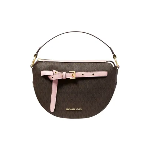 MICHAEL KORS Эмилия Холст Через плечо Одно плечо Сумка Средний Женский Коричневый и Розовый