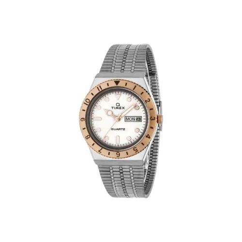 TIMEX Наручные часы Кварцевый механизм Ремешок из нержавеющей стали 36 мм Белый циферблат Женские часы