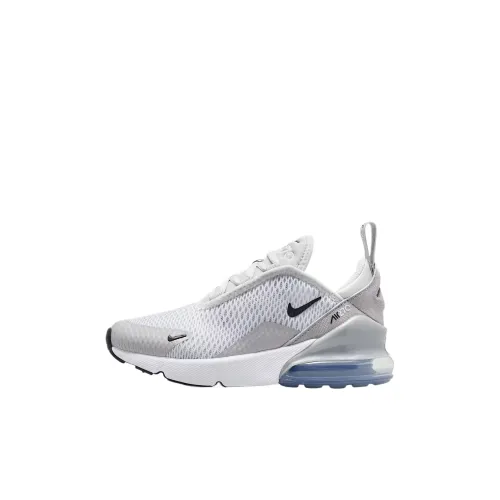 Nike Air Max 270 Амортизация Низкий Топ Детская Беговая Обувь Белый Серый для Детей Возраст 3-7 Лет