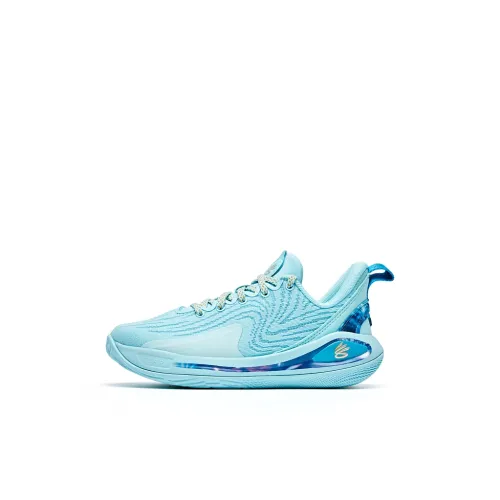 Under Armour Curry Flow 12 Детские баскетбольные кроссовки Низкий Топ Синий Для дошкольников