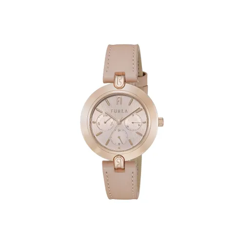 Furla Наручные часы Кварцевый механизм Кожаный ремешок 36,5 мм Серебристый циферблат Женские часы