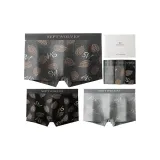 С принтом, упаковка из 3 штук, коробка включена (чернила черные + темно-серый + средне-серый), 100% хлопок, высокий отскок, антибактериальный