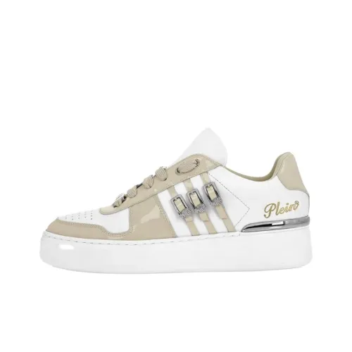 PHILIPP PLEIN Ремни Черепа Низкие Кроссовки для скейтбординга Женские Бежевые