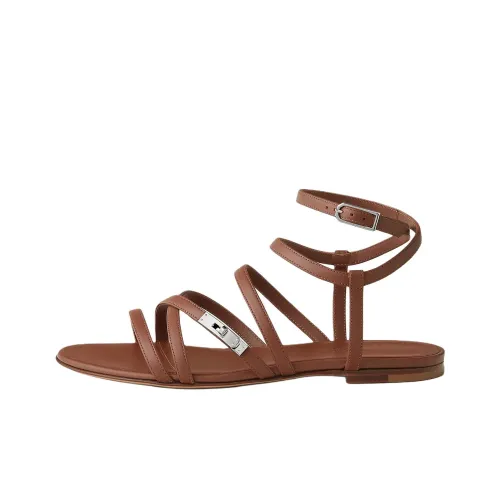HERMES Lullaby One Ремень Сандалии Женские Коричневый