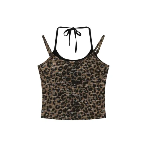 OEING Леопардовый принт Женские майки