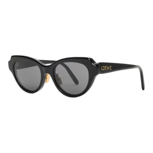 LOEWE Металлический Ацетат Кошачий Глаз Солнцезащитные Очки Женские Черные