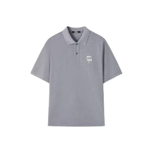 Поло Мужское Серого цвета от KARL LAGERFELD