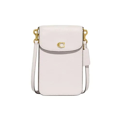 COACH Чехол для телефона из кожи сумка через плечо мини женский белый
