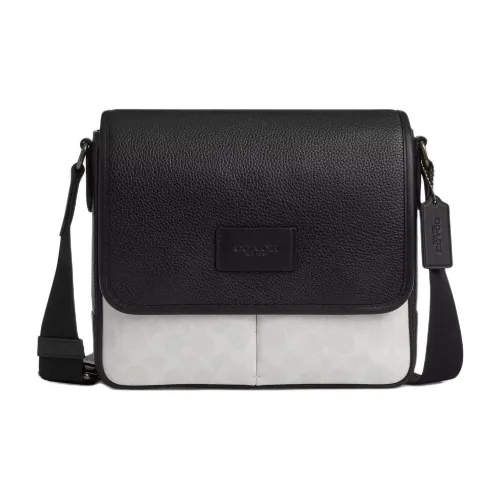 COACH Sprint Покрытый холст Сумка через плечо Мини Мужской Мел Черный