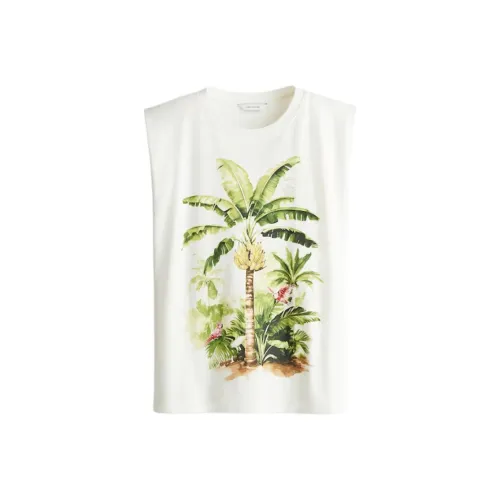H&M Белый/Зеленый Женские Футболки