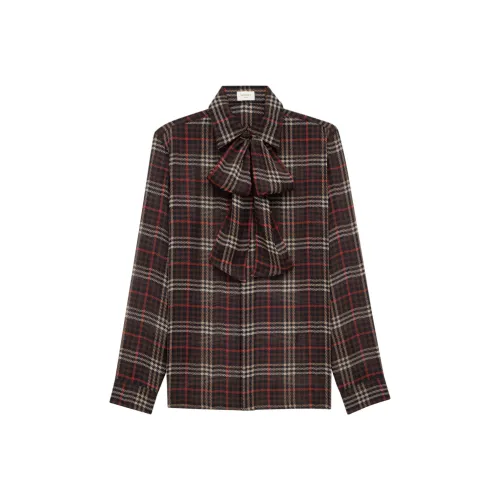 SAINT LAURENT FW25 Рубашка Женская Коричневая