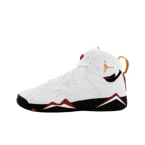 Jordan Air JORDAN 7 Устойчивый к истиранию MID Топ Детские Баскетбольные кроссовки Белый Подростки