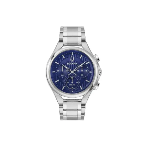 BULOVA Мужские часы Кварцевый механизм 44 мм Синий циферблат