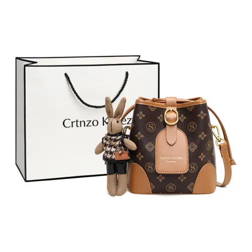 Crtnzo Kroez Сумка через плечо из синтетической кожи ведрообразная сумка стандартная женская кофейного цвета