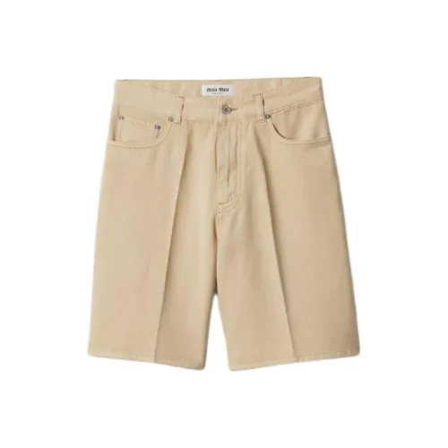 MIU MIU Джинсовые шорты Женские Бежево-желтые