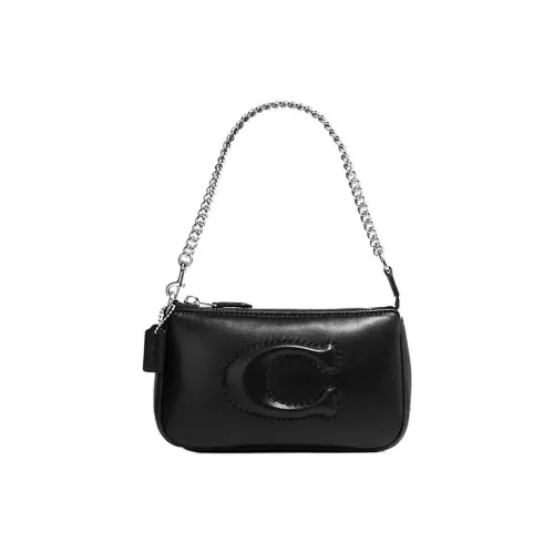 COACH Nolita Sheepskin Clutch Bag Women's Black