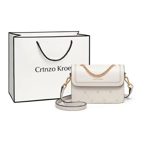 Crtnzo Kroez Сумка через плечо из коровьей кожи стандартная женская цвет экрю