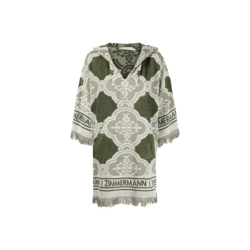 Zimmermann Зеленое Женское Длинное Платье с Рукавами