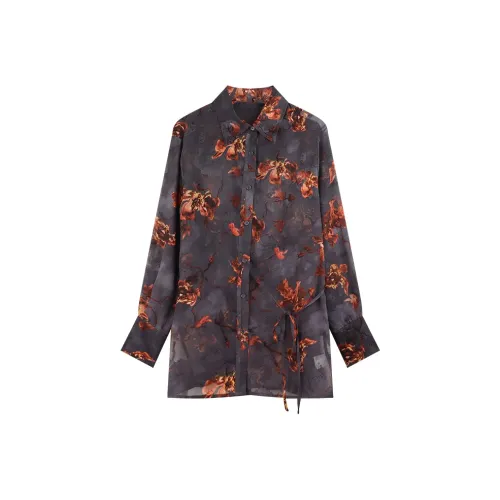 DianThia Тяжелый Печатный Дышащий Защита от Солнца Рубашка Женская