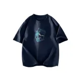 [100% cotton] Темно-синий Синий (Tb Happy Эльф Логотип на груди)