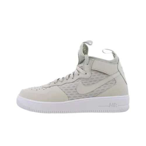 Nike Air Force 1 Износостойкий и Легкий MID Скейтбординг Кроссовки Унисекс Экрю
