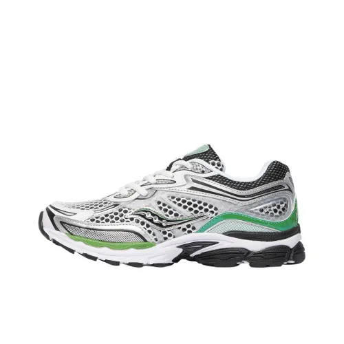 Saucony Pro Grid Omni ALL IN 9 Устойчивый к истиранию Дышащий Низкий Топ Детские Беговые Кроссовки Серебристо-зеленый Подростки