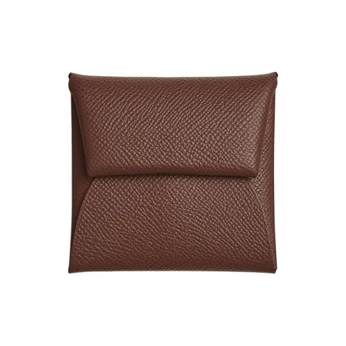 HERMES Bastia Epsom Телячья кожа Монета Кошелек Женские 4D Terre Земляной желтый