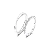 Обернутые кольца для пар "Love River" - 1 пара