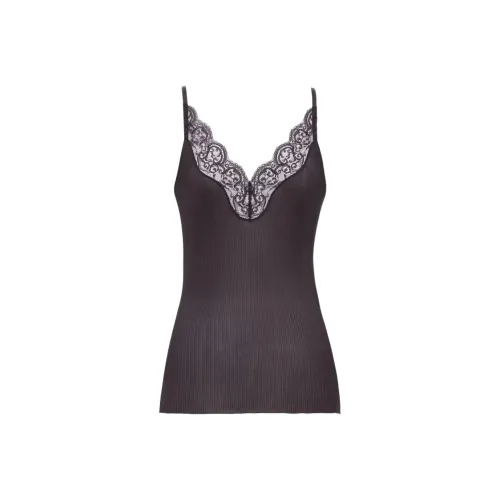 SAINT LAURENT Топ на бретелях Женский Цвет Эбеновое дерево