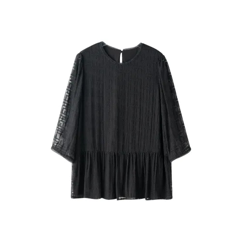 ZHEXI Черные Женские Рубашки