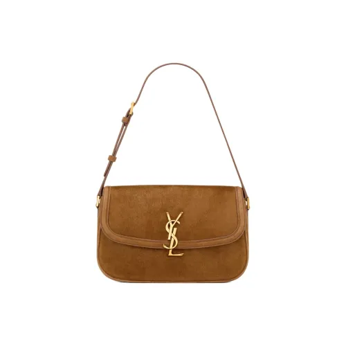 SAINT LAURENT Solferino Телячья кожа Сумка через плечо Средняя Женская Коричневая