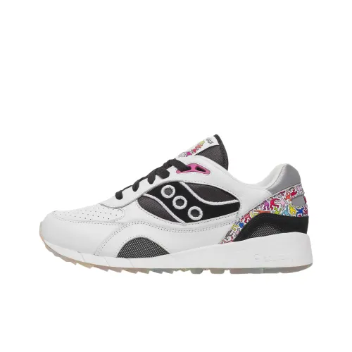 Keith Haring x Saucony Shadow 6000 Устойчивый к истиранию Дышащий Низкий Топ Повседневные Беговые кроссовки Женские Серый Белый